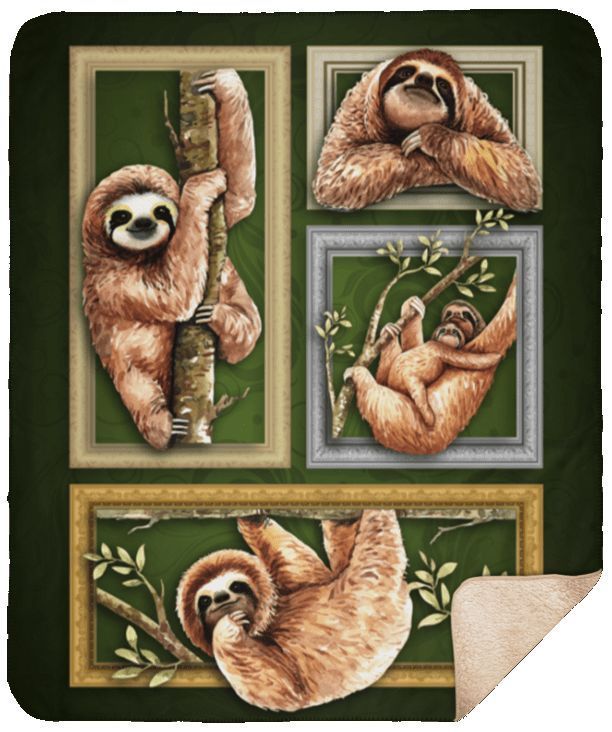 Sloth Sherpa Fleece Blanket