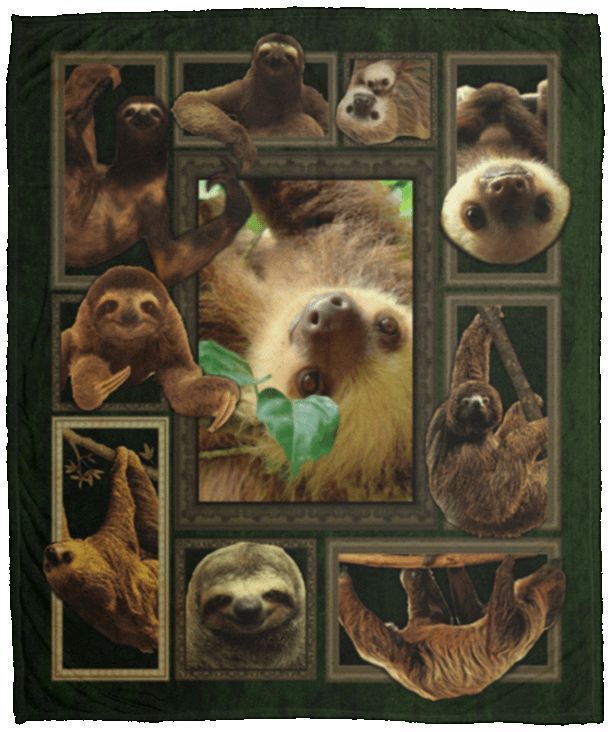 Sloth Sherpa Fleece Blanket
