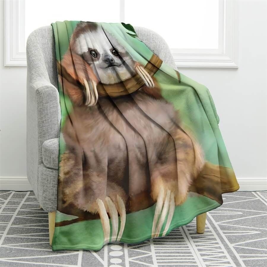 Sloth Sherpa Fleece Blanket