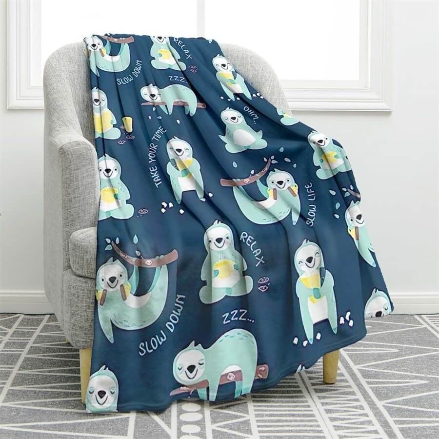 Sloth Sherpa Fleece Blanket