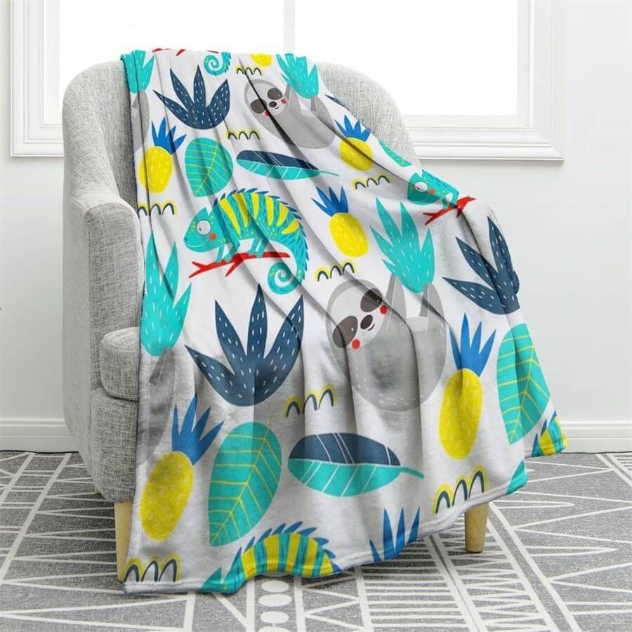 Sloth Sherpa Fleece Blanket