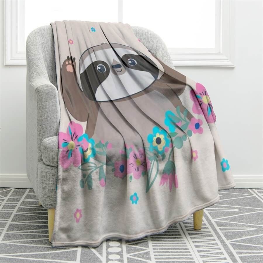 Sloth Sherpa Fleece Blanket