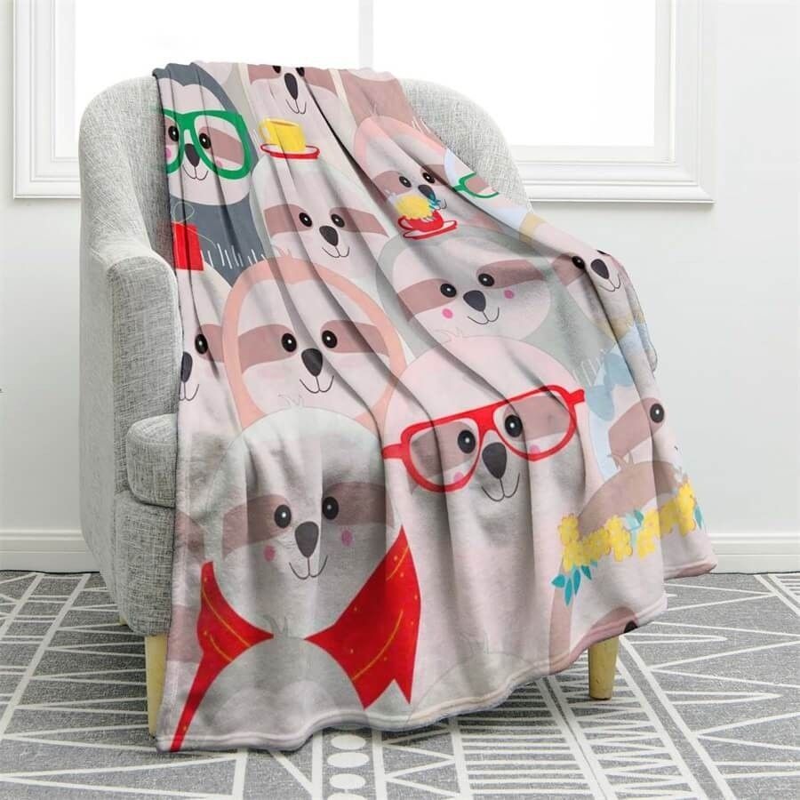 Sloth Sherpa Fleece Blanket