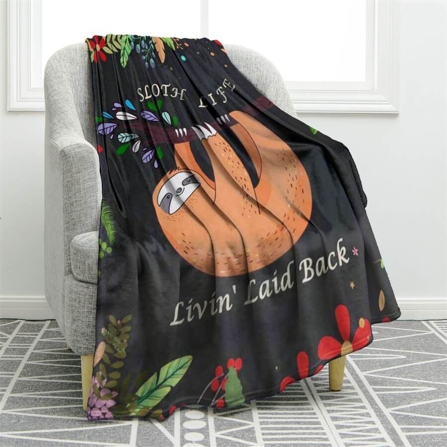 Sloth Sherpa Fleece Blanket