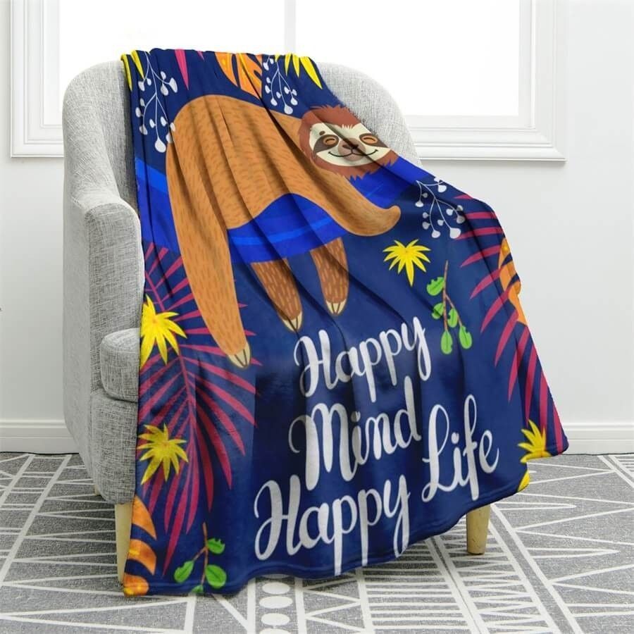 Sloth Sherpa Fleece Blanket