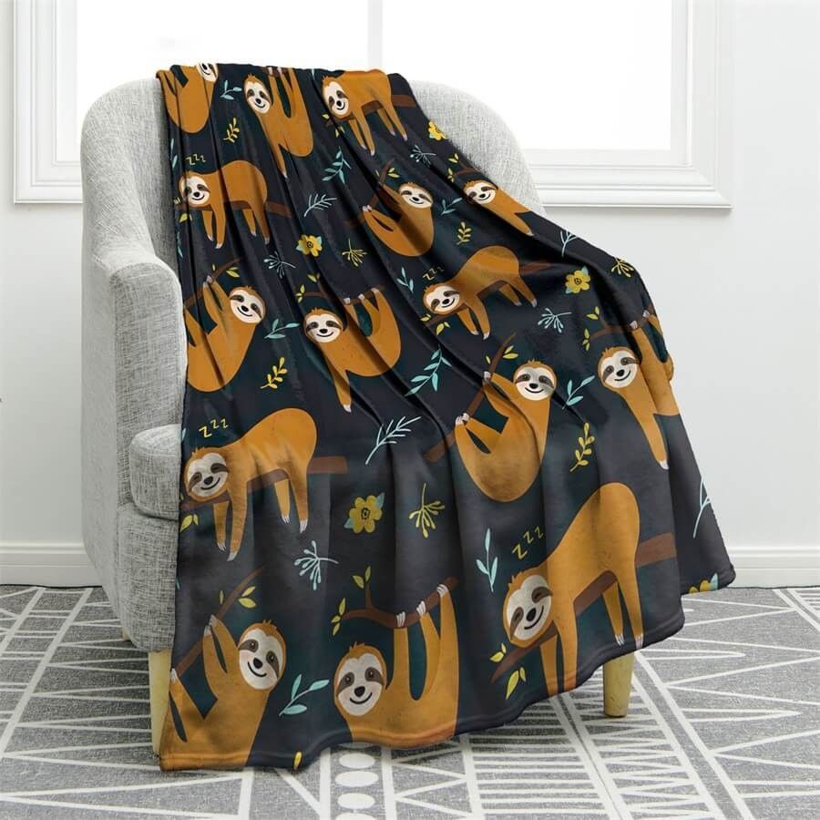 Sloth Sherpa Fleece Blanket