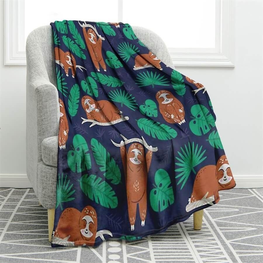 Sloth Sherpa Fleece Blanket