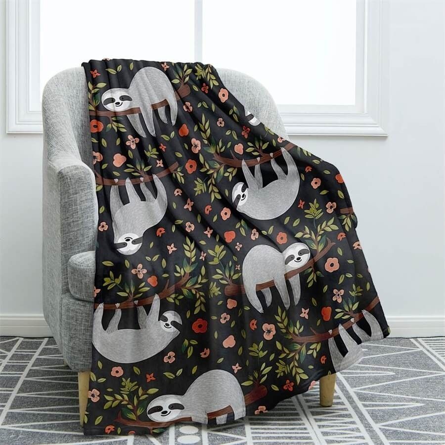Sloth Sherpa Fleece Blanket