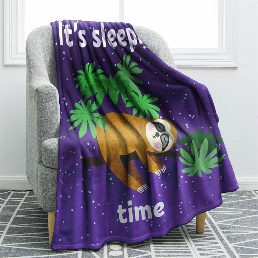 Sloth Sherpa Fleece Blanket