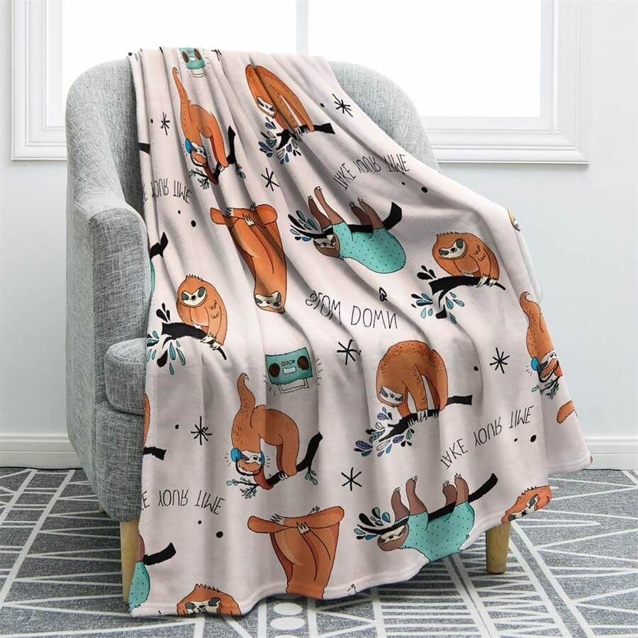 Sloth Sherpa Fleece Blanket