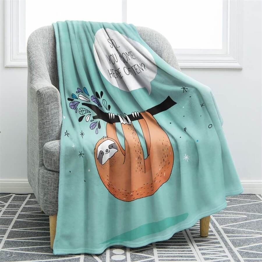 Sloth Sherpa Fleece Blanket