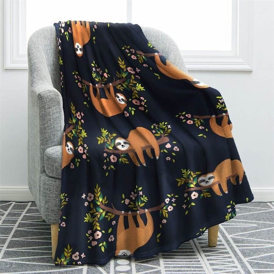 Sloth Sherpa Fleece Blanket