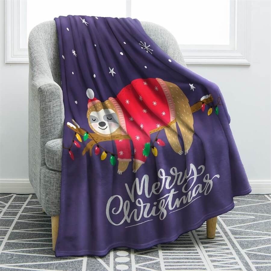 Sloth Sherpa Fleece Blanket