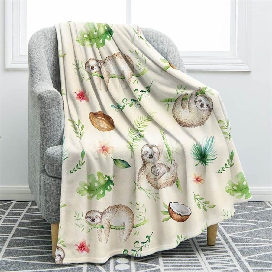 Sloth Sherpa Fleece Blanket