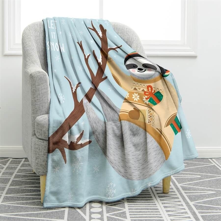 Sloth Sherpa Fleece Blanket
