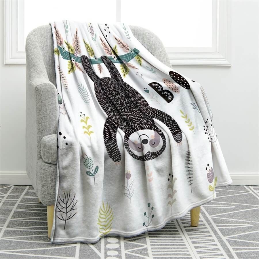 Sloth Sherpa Fleece Blanket