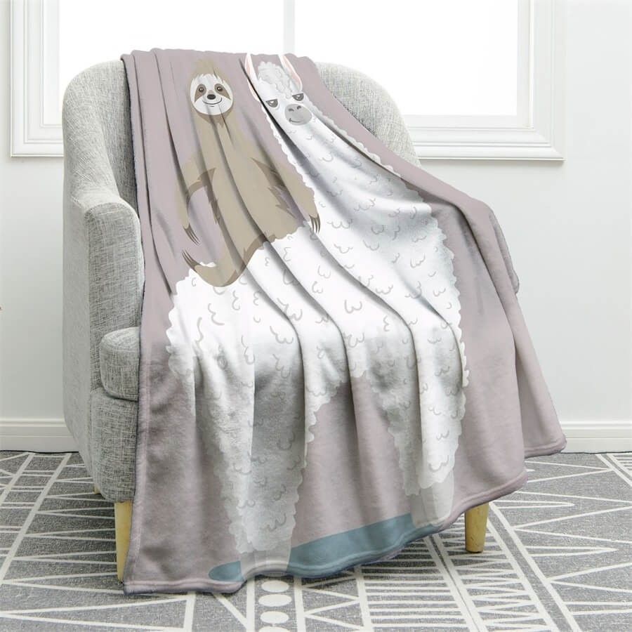 Sloth Sherpa Fleece Blanket