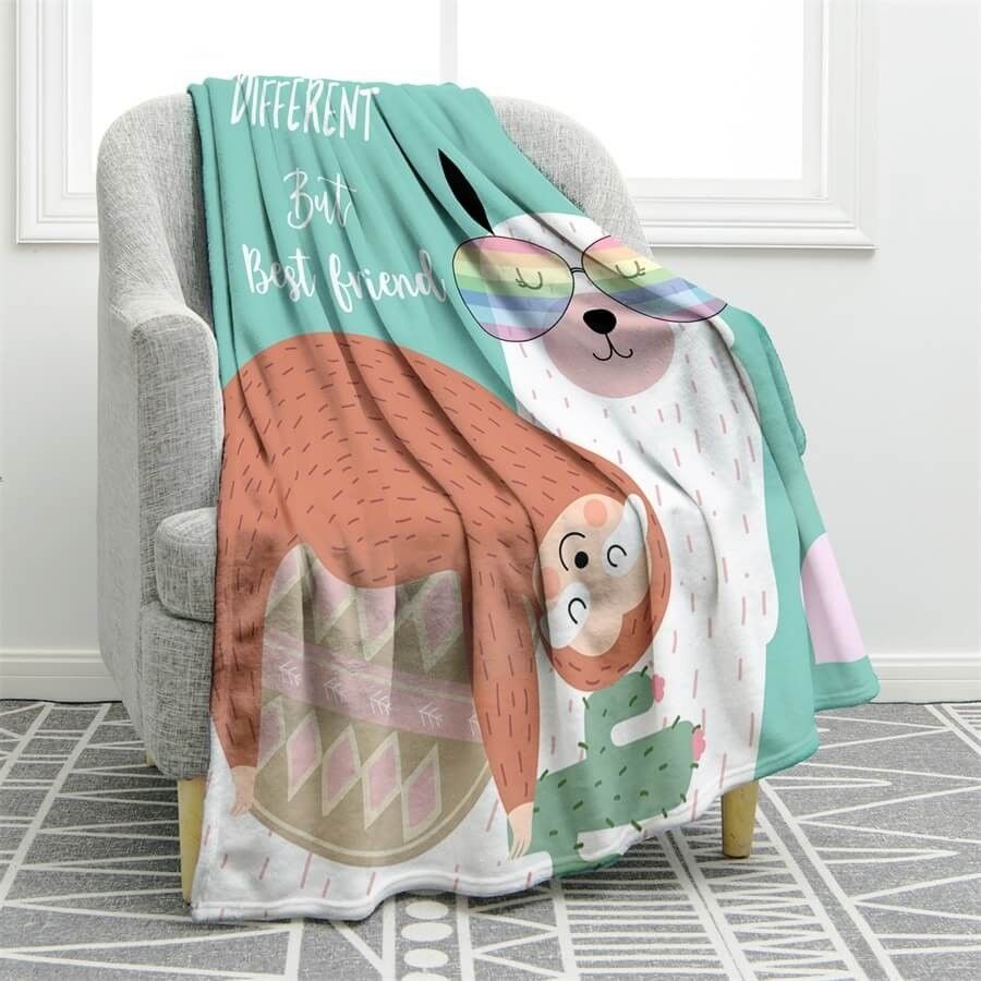 Sloth Sherpa Fleece Blanket