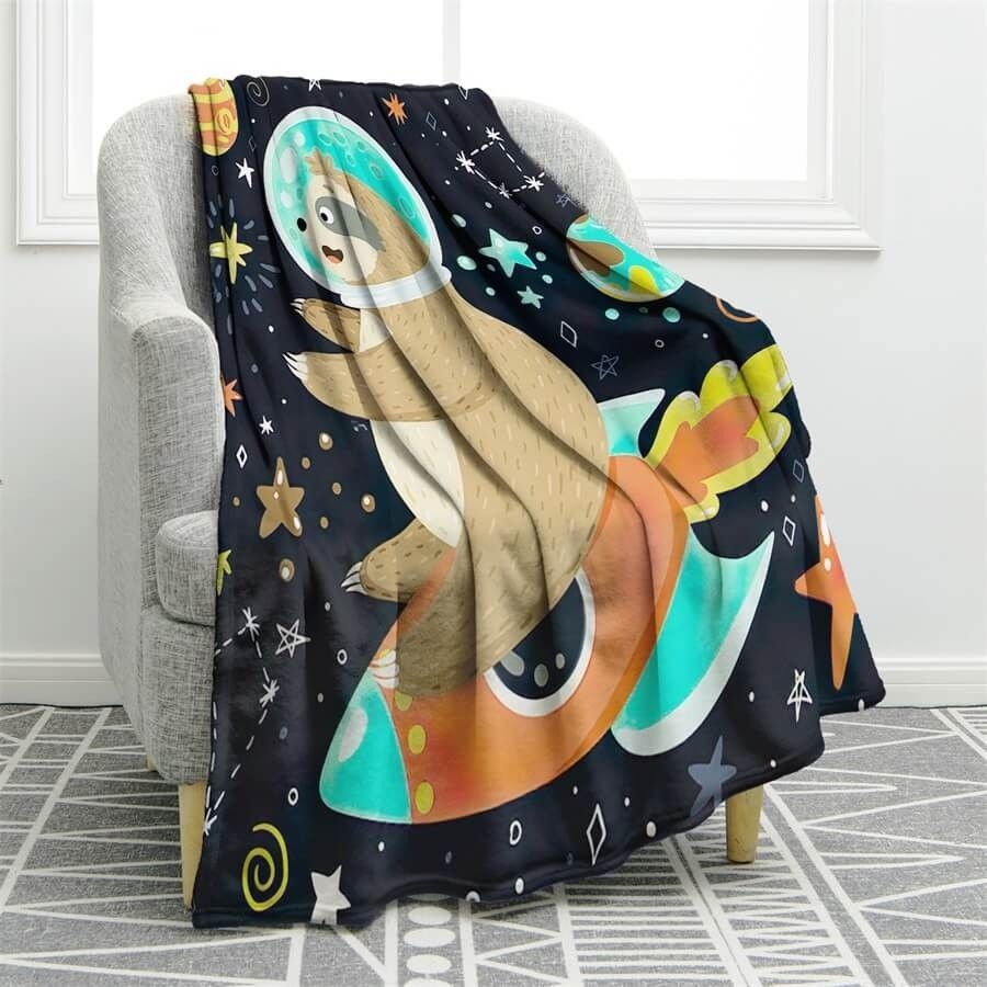 Sloth Sherpa Fleece Blanket