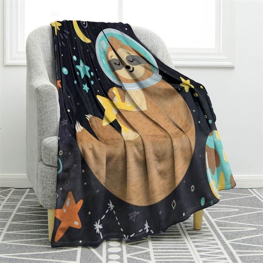 Sloth Sherpa Fleece Blanket