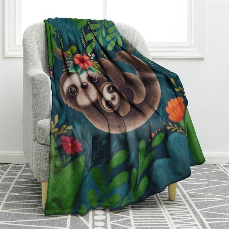 Sloth Sherpa Fleece Blanket