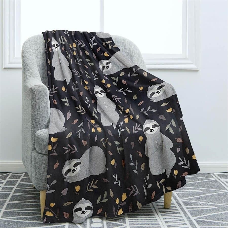Sloth Sherpa Fleece Blanket