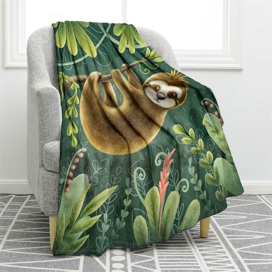 Sloth Sherpa Fleece Blanket