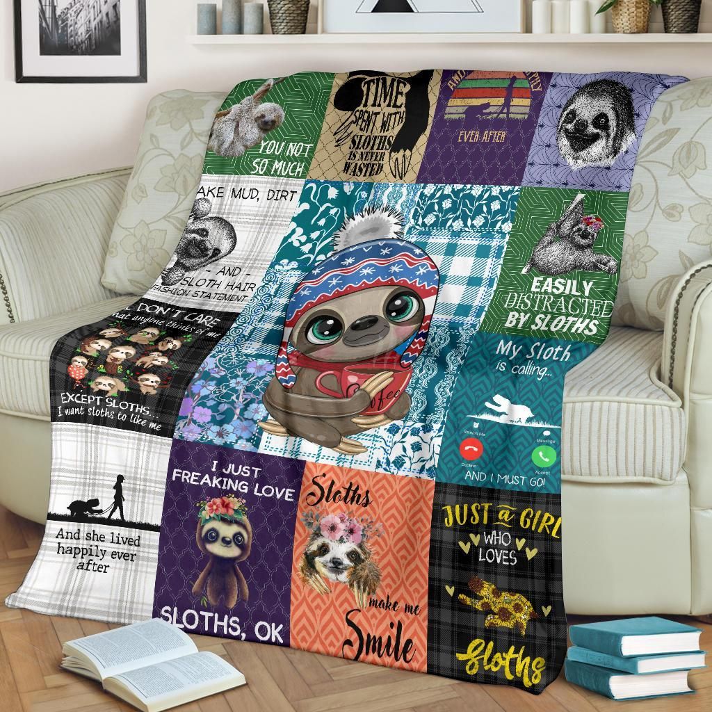 Sloth Sherpa Fleece Blanket
