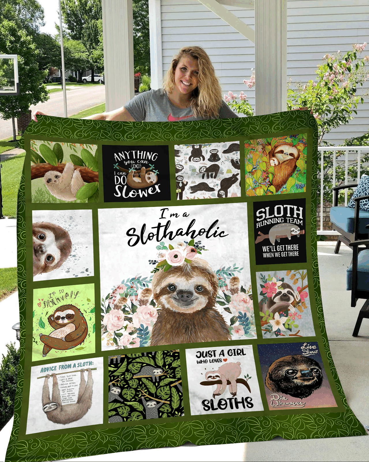 Sloth Sherpa Fleece Blanket