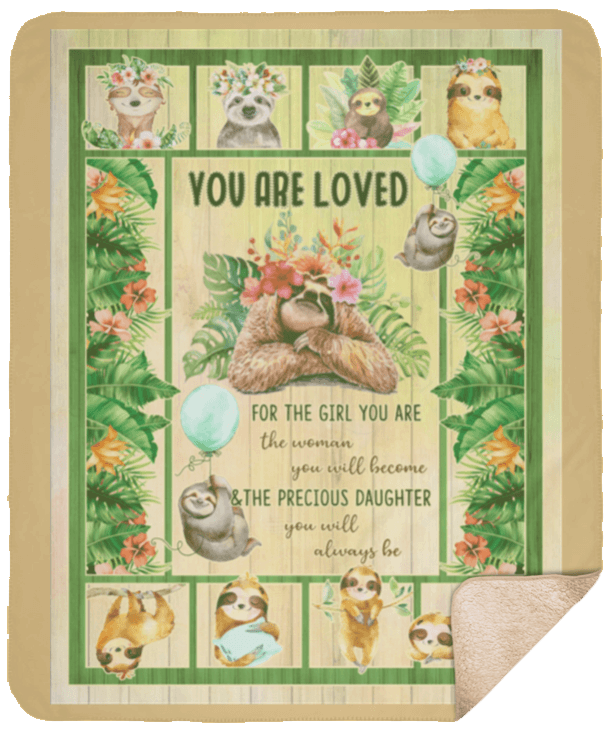 Sloth Sherpa Fleece Blanket