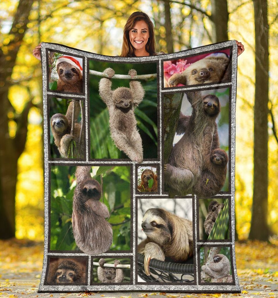 Sloth Sherpa Fleece Blanket