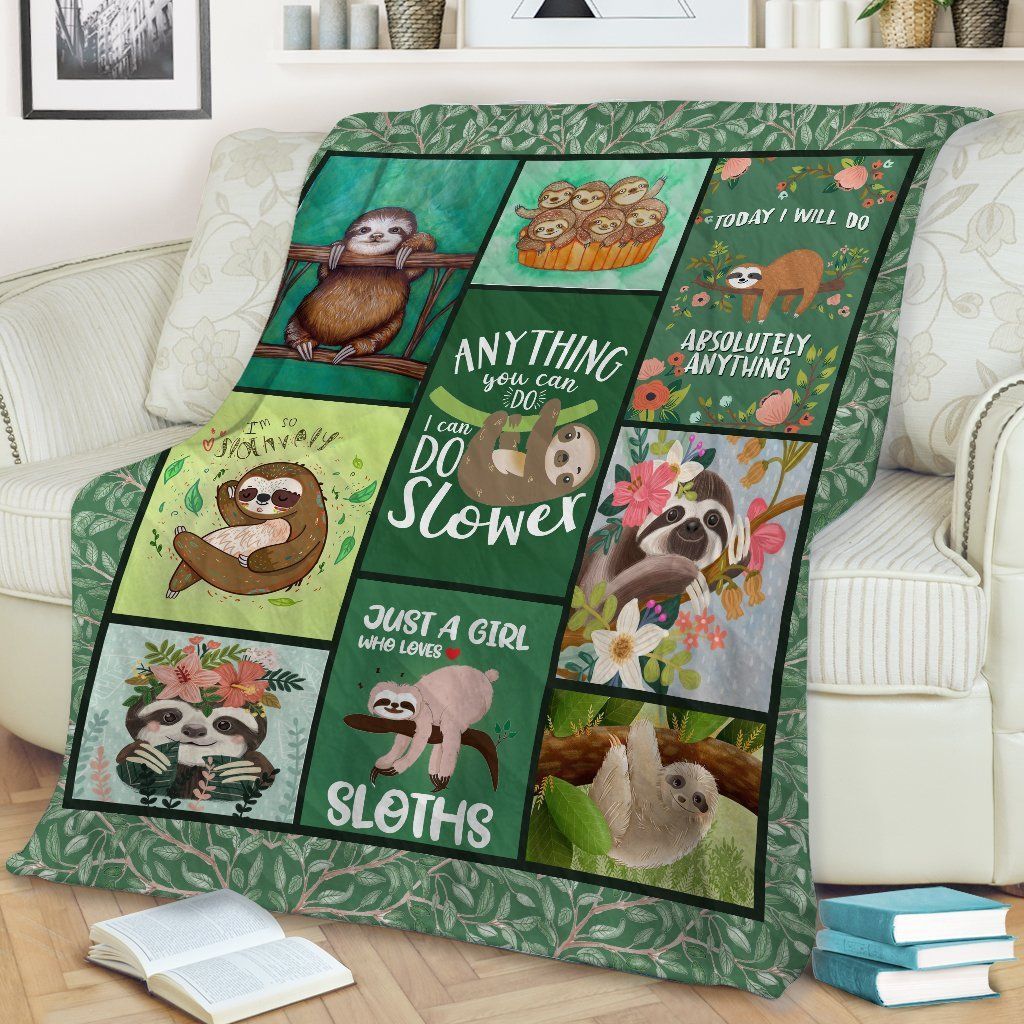 Sloth Sherpa Fleece Blanket