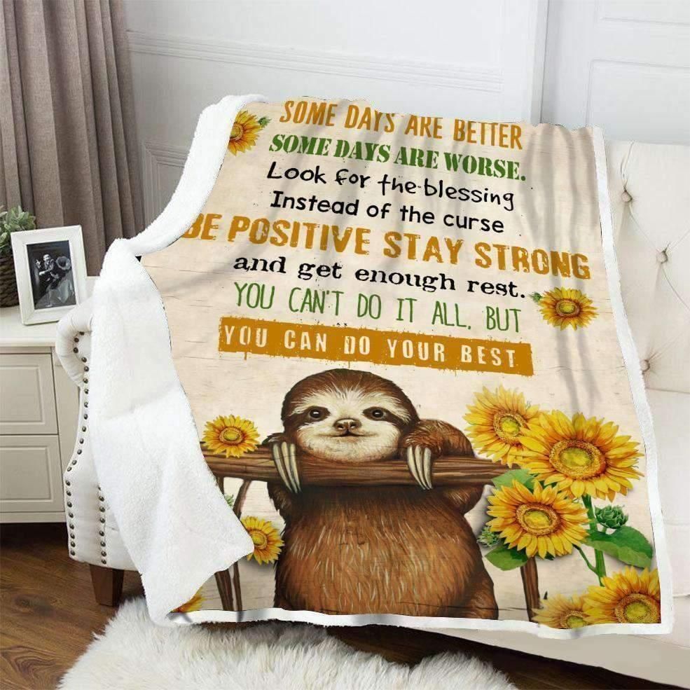 Sloth Sherpa Fleece Blanket