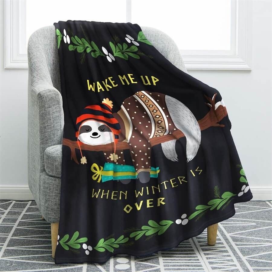 Sloth Sherpa Fleece Blanket