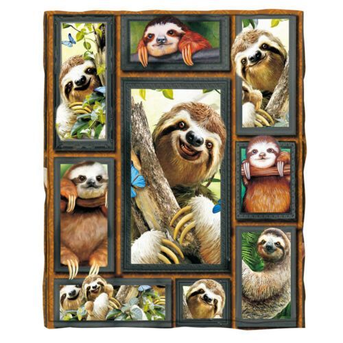 Sloth Sherpa Fleece Blanket