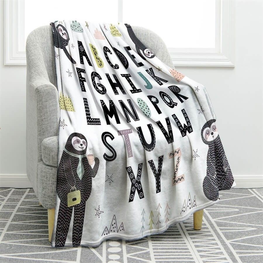 Sloth Sherpa Fleece Blanket