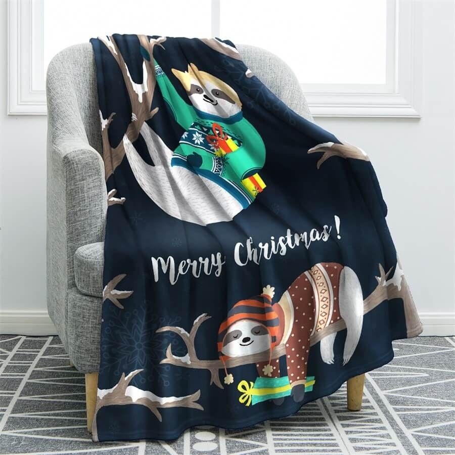 Sloth Sherpa Fleece Blanket
