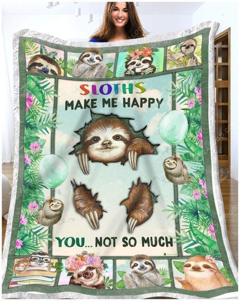 Sloth Sherpa Fleece Blanket