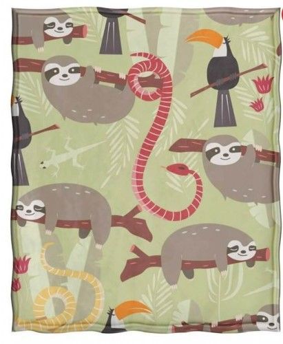 Sloth Sherpa Fleece Blanket