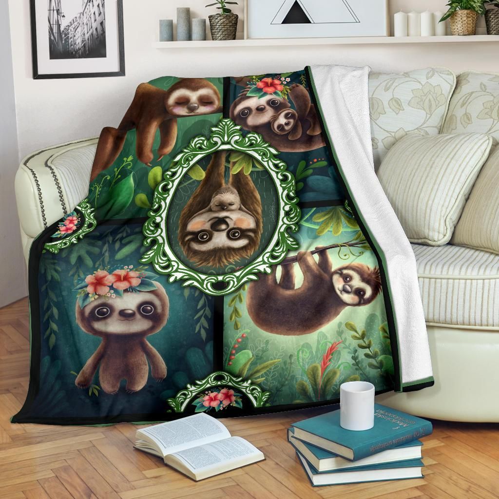 Sloth Sherpa Fleece Blanket