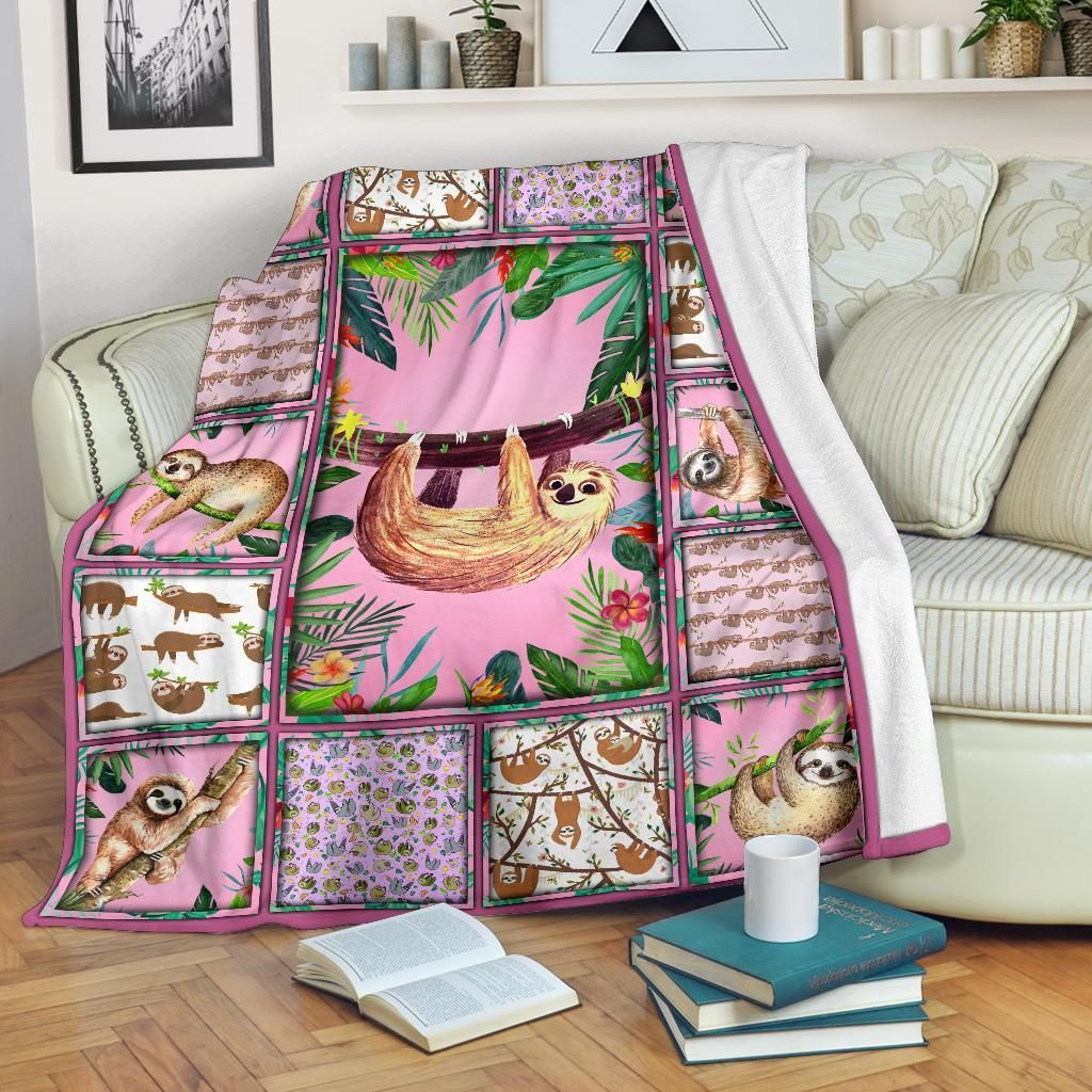 Sloth Sherpa Fleece Blanket
