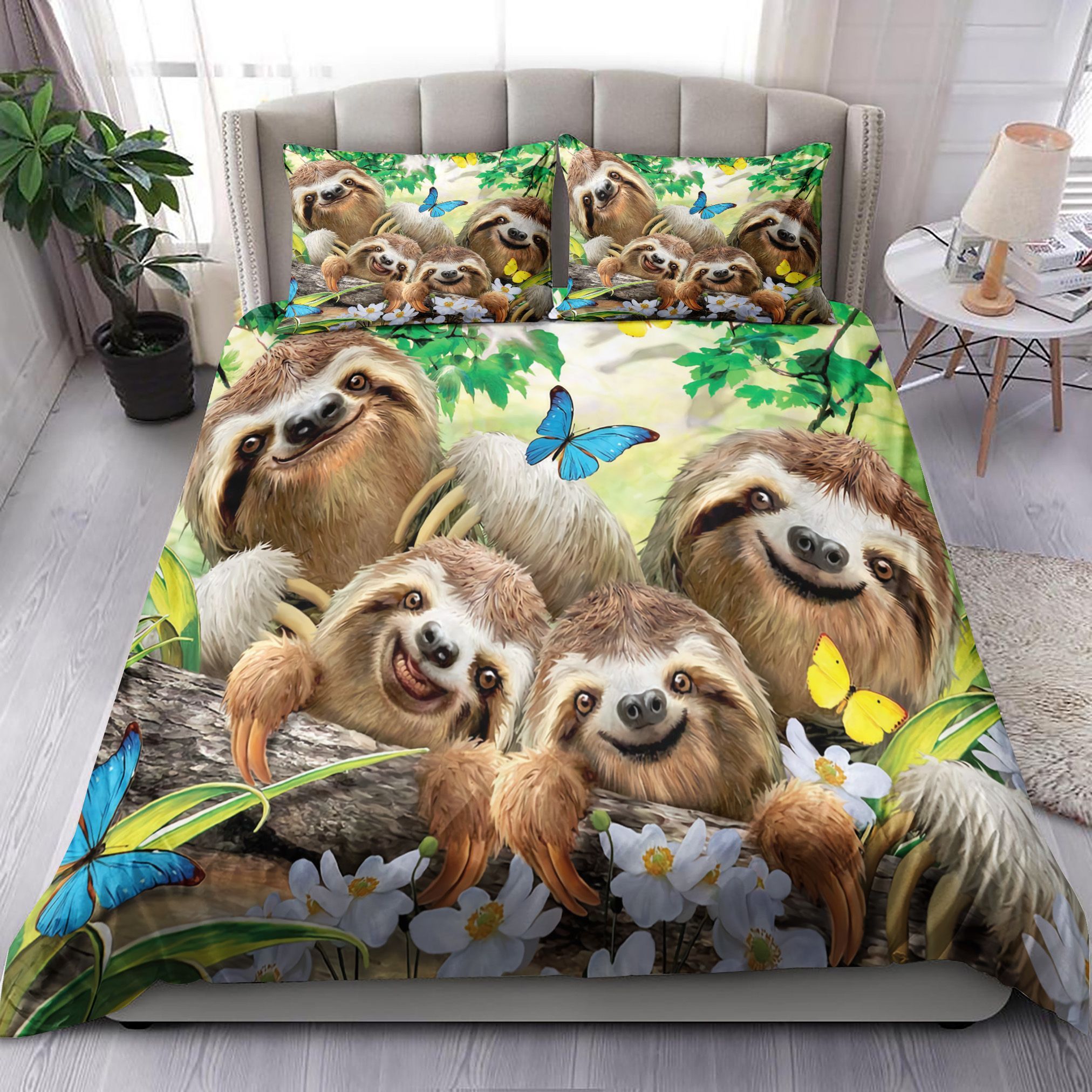 Sloth Cute Family Bedding Set