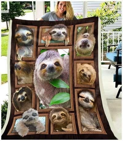 Sloth Cute Sloths Sherpa Fleece Blanket