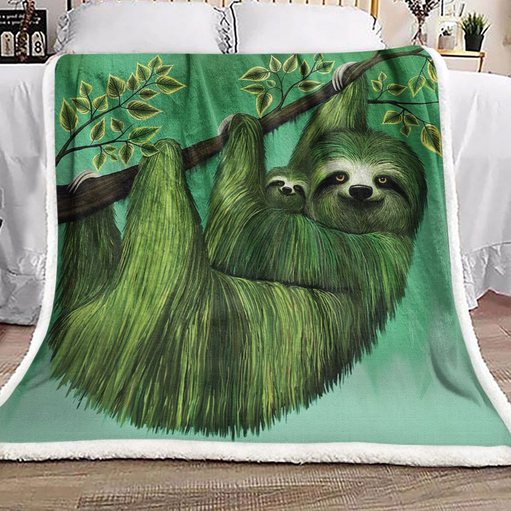 Sloth Sherpa Fleece Blanket