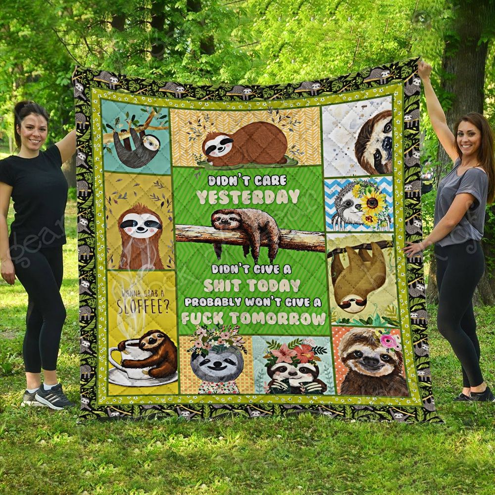 Sloth Dont Care Quilt Blanket DHC3112940TD