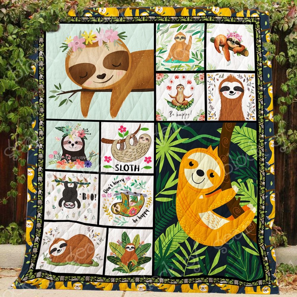 Sloth Dont Hurry Be Happy Quilt Blanket DHC020120505TD