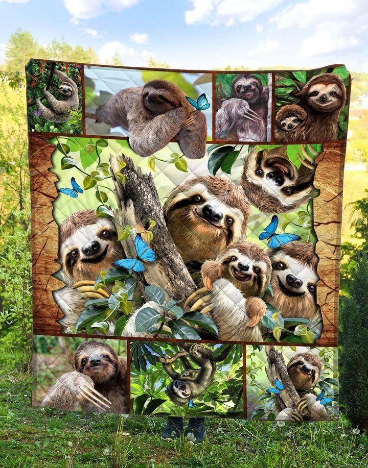 Sloth Family DTC2311711 Quilt Blanket
