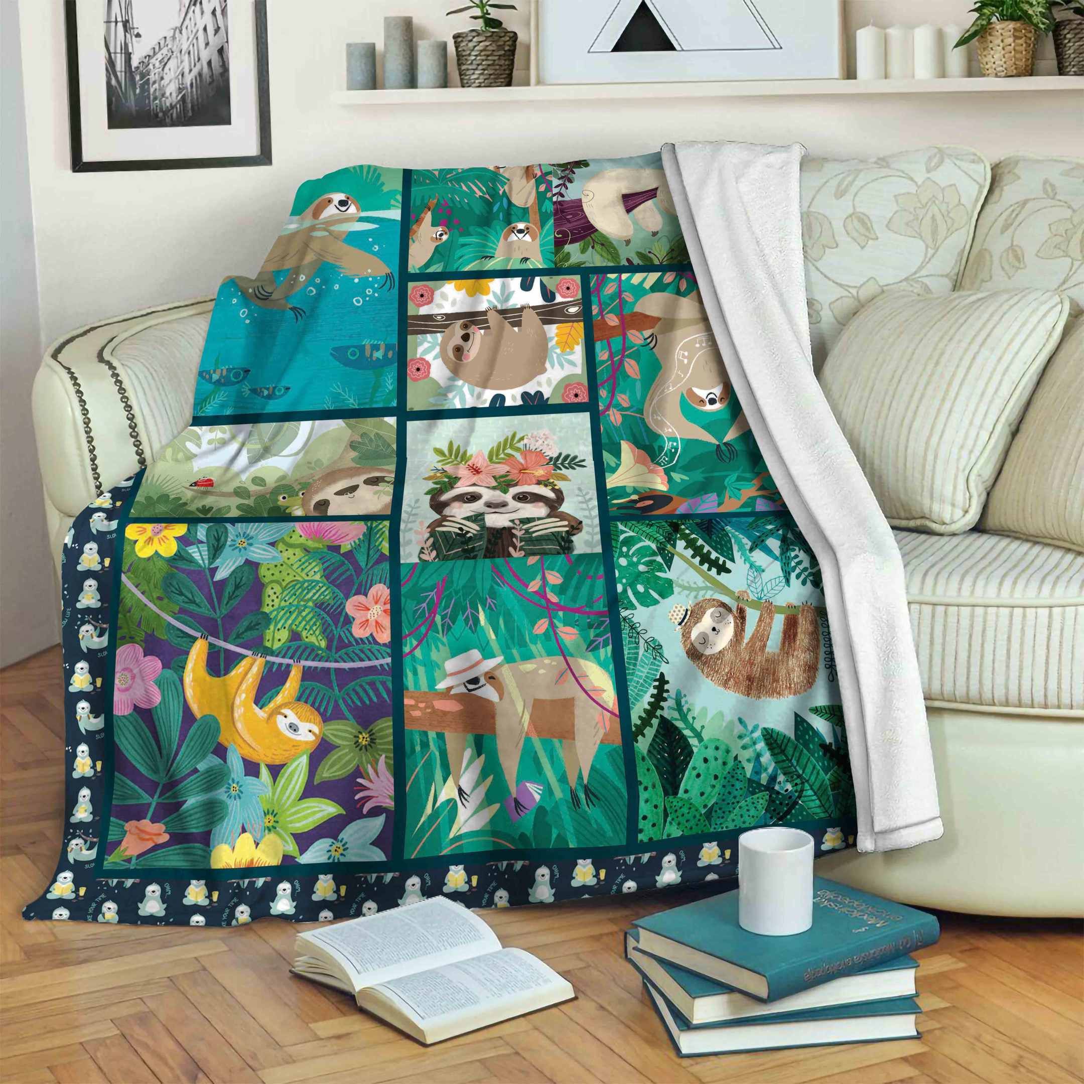 Sloth Fleece Blanket