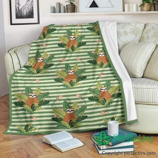 Sloth Fleece Sherpa Fleece Blanket