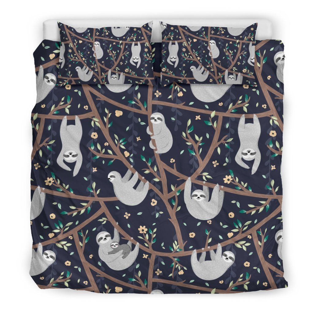 Sloth Floral Bedding Set